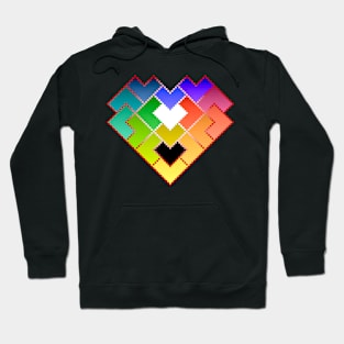 Hearts Together As One Pixel Hoodie